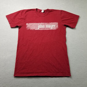 John Mayer T-Shirt Size S Red Y2K 2007 Winter Tour Band Concert Red Made USA VTG